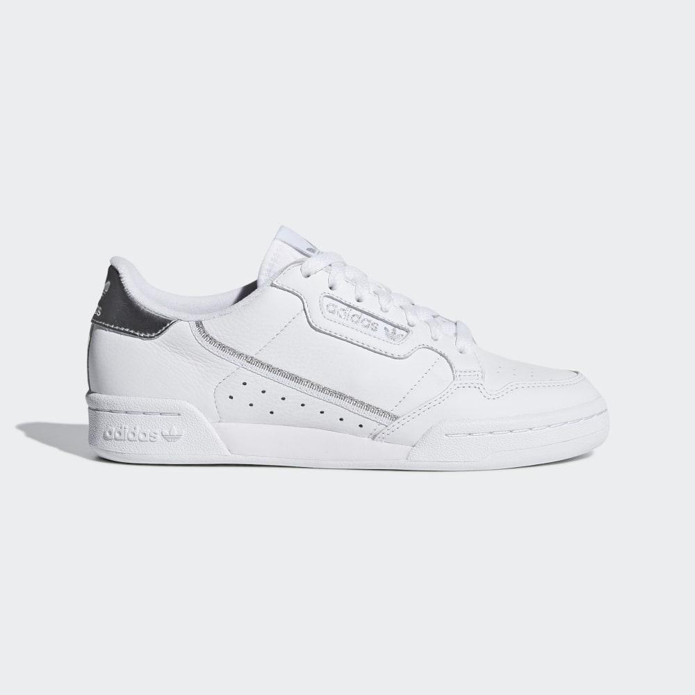 Adidas Women's Continental 80 Originals Shoes White/Silver Metal Ireland EE8925